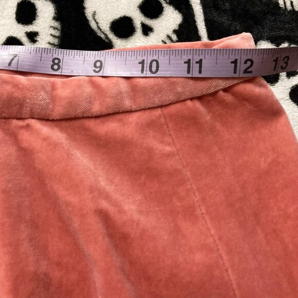 Vintage dusty rose pink long velvet maxi ankle a-line skirt ~ Boho XXS XS SMALL - Picture 5 of 9
